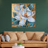 Flower Power Handpainted Wall Paintings For Living Room & Wall Decoration Items (With outer Floater Frame) (40 x 40 Inches)